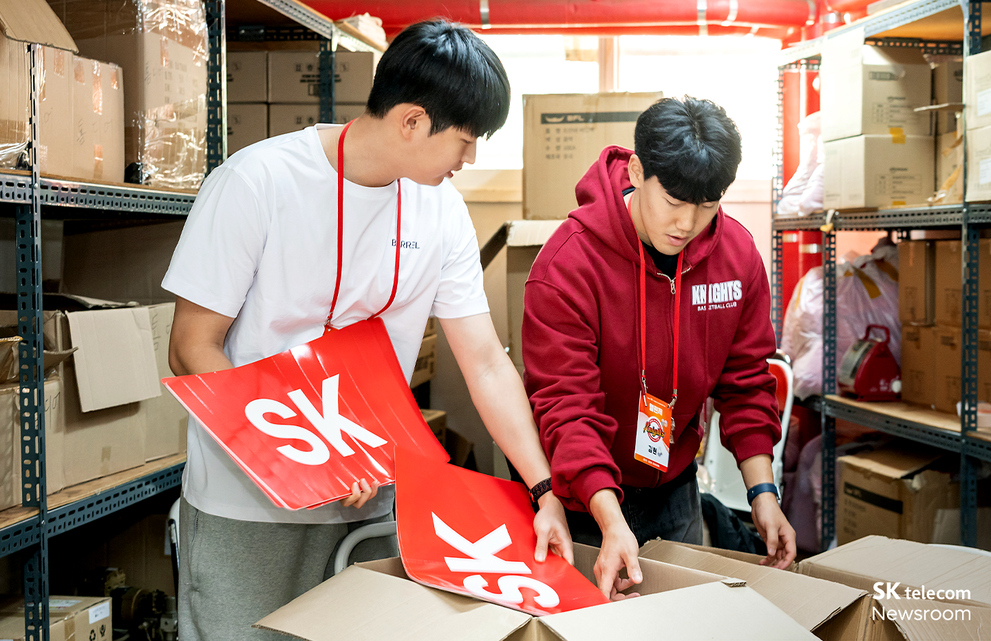 경기 시작 전 운영 준비 중인 SK나이츠 챌린저들